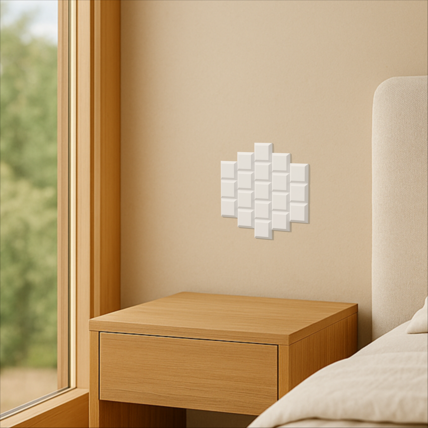 Grid pattern texture – square panel relief casting soft shadows