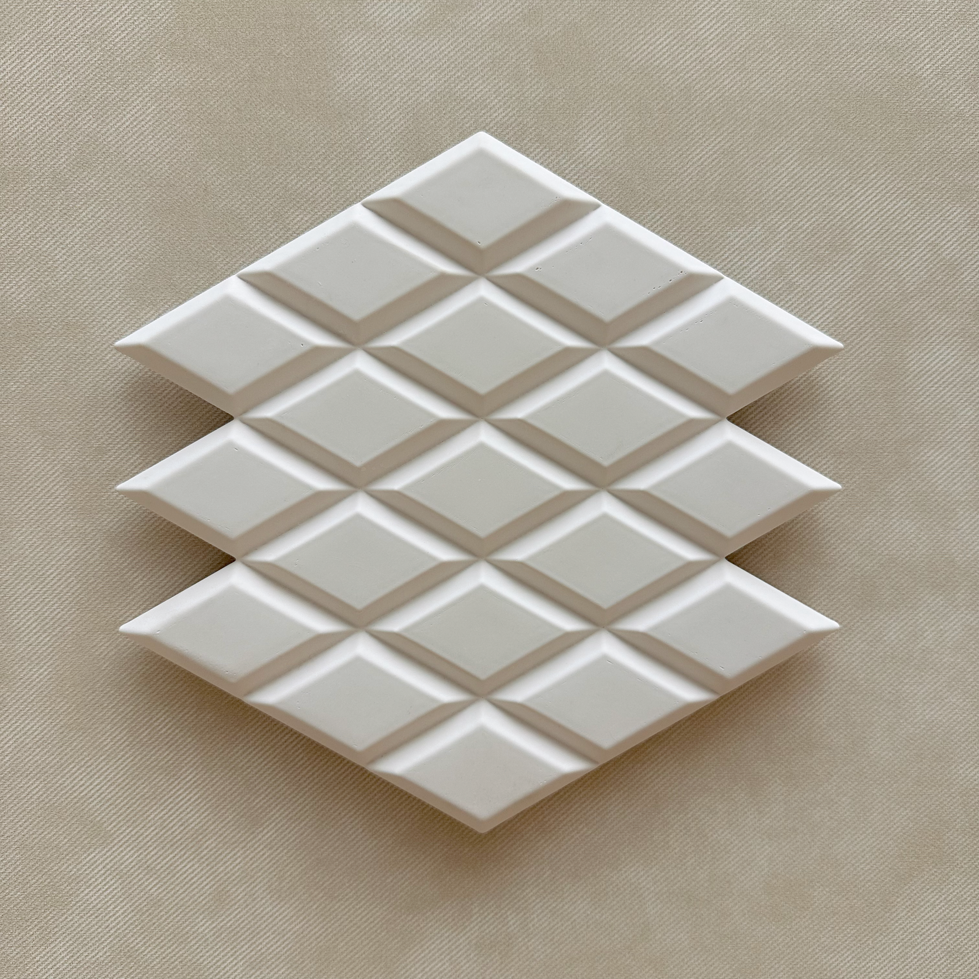 Diamond plaster wall panel – beveled geometric texture


