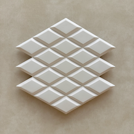 Diamond plaster wall panel – beveled geometric texture


